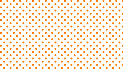 Orange polka dots in the white background