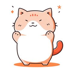 Chubby Cat Cartoon image. Cute cat drawing image. Cute Cat Cartoon Animal