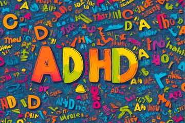 Illustrated ADHD as abbreviation of Attention deficit hyperactivity disorder