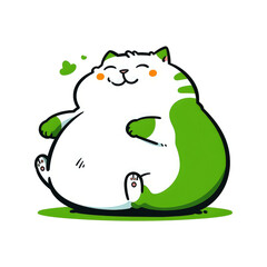 Chubby cat with fat belly cartoon images. Cat is full cartoon image.