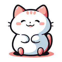 Chubby Cat Cartoon image. Cute cat drawing image. Cute Cat Cartoon Animal