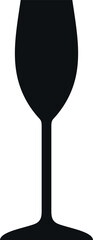 Silhouette of Wine Glass Icon. Vector Illustration.