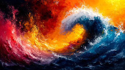 Abstract oil paint background. Oil paints on canvas. Multicolored background.