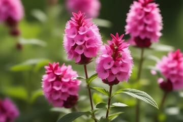 Fototapeta premium Red flowers bloom in the field in spring.