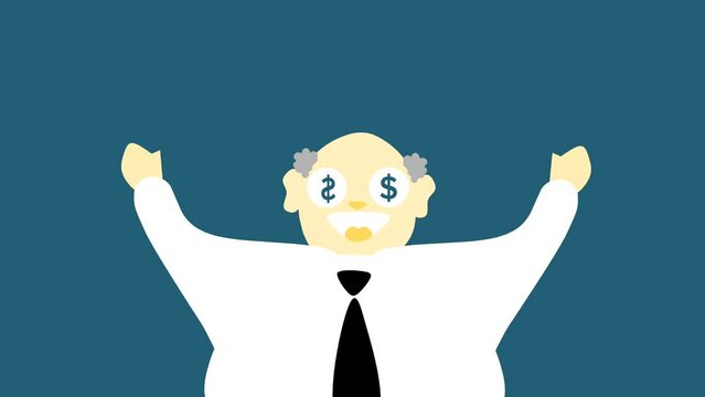 Illustration of leader or boss who is selfish and greedy