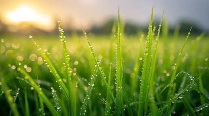 Obraz premium Beautiful photo of rice fields for background
