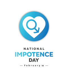 National Impotence Day. Man symbol and heart. Template for background, banner, card, poster with text inscription. Vector EPS10 illustration.