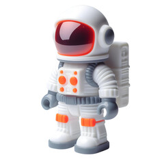 Obraz na płótnie Canvas Plastic toy figure astronaut isolated on transparent background