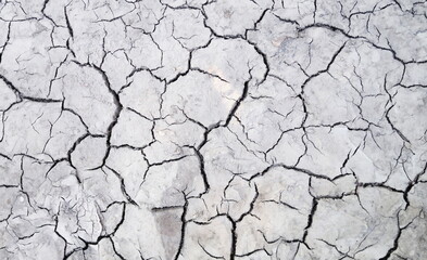 Closeup of crack on dry ground background. Ecological disaster global drought concept
