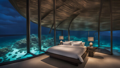 Fototapeta premium luxury hotel room with pool