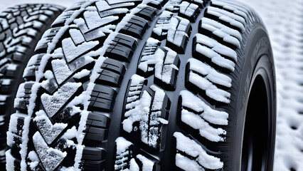 snow strip tire impression texture