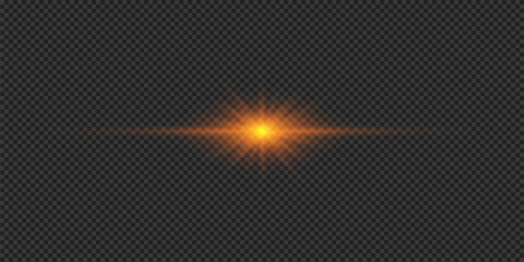 Orange horizontal light effect of lens flares