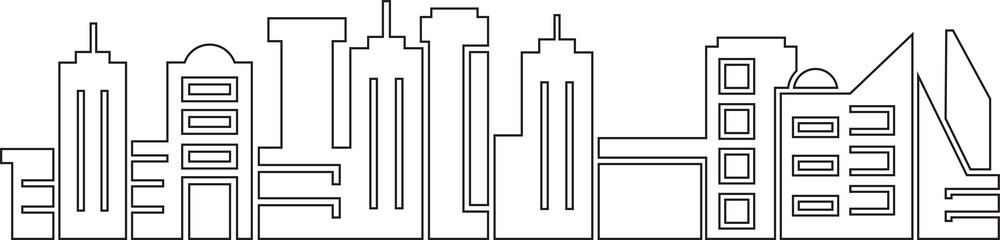 City Skyline Line Illustration