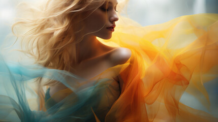 fotografía, mujer, técnicas de desenfoque, movimiento, capas de color, gradación de color