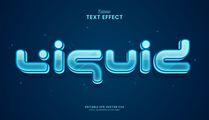 decorative editable blue liquid text effect vector design