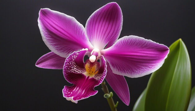 Vibrant purple orchid, a single flower showcasing nature elegance, flower background purple 