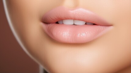 Obraz premium Sexy lips. woman's face. sexy glossy lips. beautiful lip makeup.Lipstick and lipgloss.passionate lips
