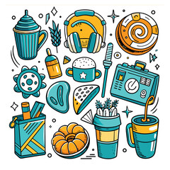 Lifestyle Illustration Vector Icon Doodle Set Bundle