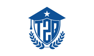 TZQ three letter iconic academic logo design vector template. monogram, abstract, school, college, university, graduation cap symbol logo, shield, model, institute, educational, coaching canter, tech