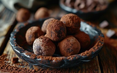 Dark Chocolate Truffles with a Dusting
