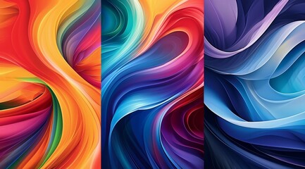 Abstract textured swirls, twisted colored wave flows. Bright multicolored background.
