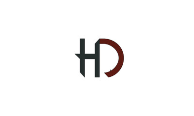 HD, DH , D , H , Abstract Letters Logo Monogram	