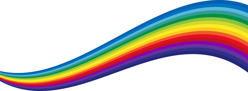 Colorful LGBT Pride Ribbon Banner. Waving Ribbon of LGBT Pride Isolated on Transparent Background