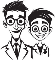 Empathetic Connections Doctors Bond with Patients Depicted in Black Color Vector Logo Healing Unity Doctor Patient Connection Illustrated in Black Iconic Design