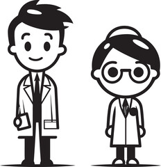 Empathy in Action Doctors Commitment to Patients Displayed in Black Iconic Logo Nurturing Synergy Doctors Collaboration with Patients Visualized in Black Vector Design