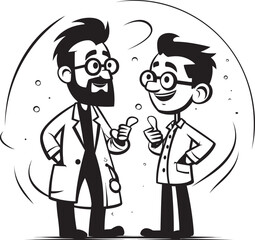 Harmonizing Health Doctor Patient Unity in Black Vector Logo Iconic Empathy Doctor Patient Interactions in Black Vector Design