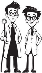 Compassionate Care Black Vector Logo Symbolizing Doctors Commitment to Patients Synergistic Healing Doctor Patient Collaboration in Black Iconic Logo