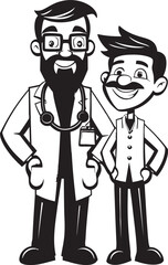 Nurturing Empathy Doctors Understanding of Patients in Black Vector Design Compassionate Gestures Doctors Kindness Towards Patients in Black Iconic Logo