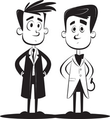 Compassionate Chronicles Doctors Journey with Patients in Black Iconic Logo Synergistic Care Doctor Patient Dynamics in Black Vector Art