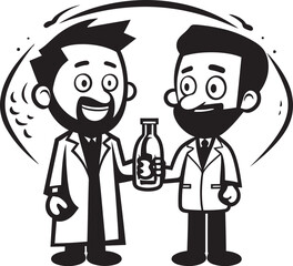 Path to Healing Doctors Empathy Towards Patients in Black Color Vector Logo Unity in Care Doctors Empathy for Patients in Black Iconic Design