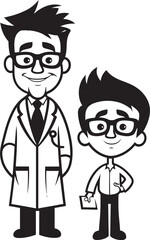 Empathy Expressed Doctor Patient Unity Illustrated in Black Vector Form Healing Harmony Doctor Patient Synergy in Black Iconic Imagery