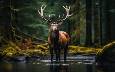 Impressive Antlers on a North American Noble Elk