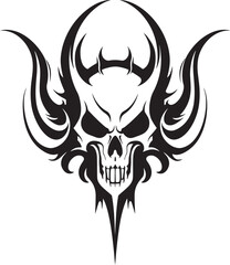 Obsidian Oath Devilhead Tattoo Icon in Dark Vector Sinister Seal Black Devilhead Design Vector Logo