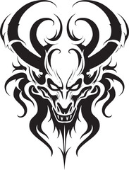 Demonic Decal Devilhead Tattoo Symbol Hellish Heraldry Evil Devilhead Design
