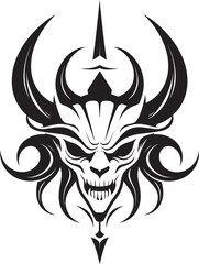 Ebon Enigma Evil Devilhead Logo in Obsidian Vector Demonic Decree Sinister Devilhead Symbol Design Vector