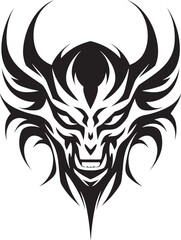 Demonic Decree Sinister Devilhead Symbol Design Vector Infernal Impression Devilhead Tattoo Vector