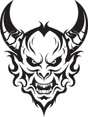 Diabolic Decree Devilhead Tattoo Icon Stygian Symbol Evil Devilhead Vector