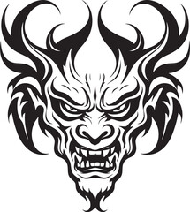 Abyssal Aura Devilhead Tattoo Icon Diabolic Decree Evil Devilhead Vector