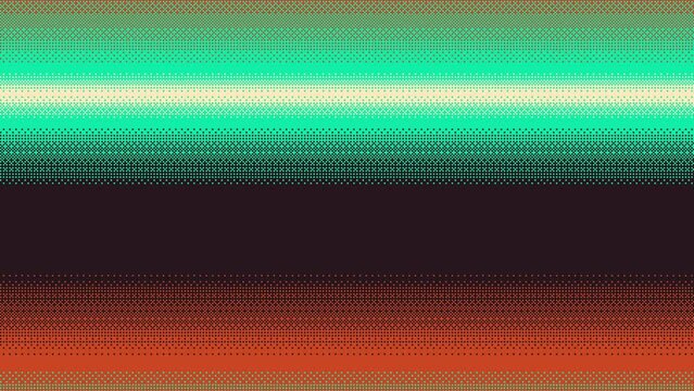 Animated pixel art vibrant colors gradient on dark. Animation of dithering background.