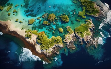 Aerial View of Vibrant Reef Life