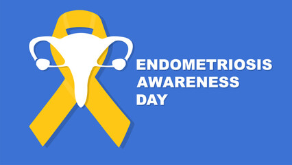 Endometriosis Awareness Day is celebrated every year on March 1. greeting poster banner design. Vector illustration