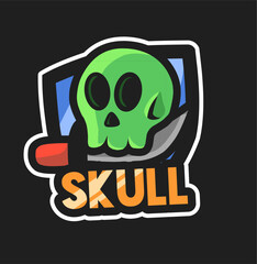 Skull sword esport logo design