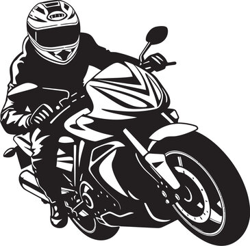 motorcycle rider black and white clip art preview