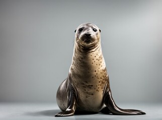 Fototapeta premium Elegant Sea Lion on White