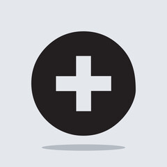 Add icon vector. Plus icon sign symbol vector. Medical cross vector icon illustration isolated on gray background