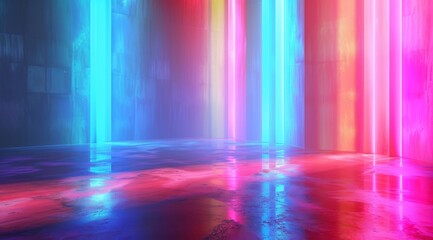 Futuristic room in pastel colors. Architecture interior background. 3d render